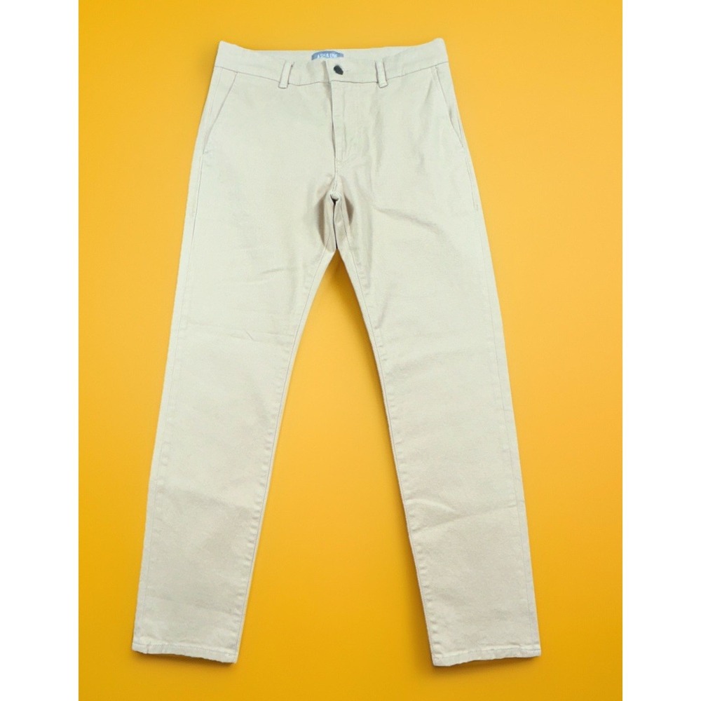 Ash & Erie Pants Mens 29x29 Khaki Tan Stretch Chino Business Casual Preppy